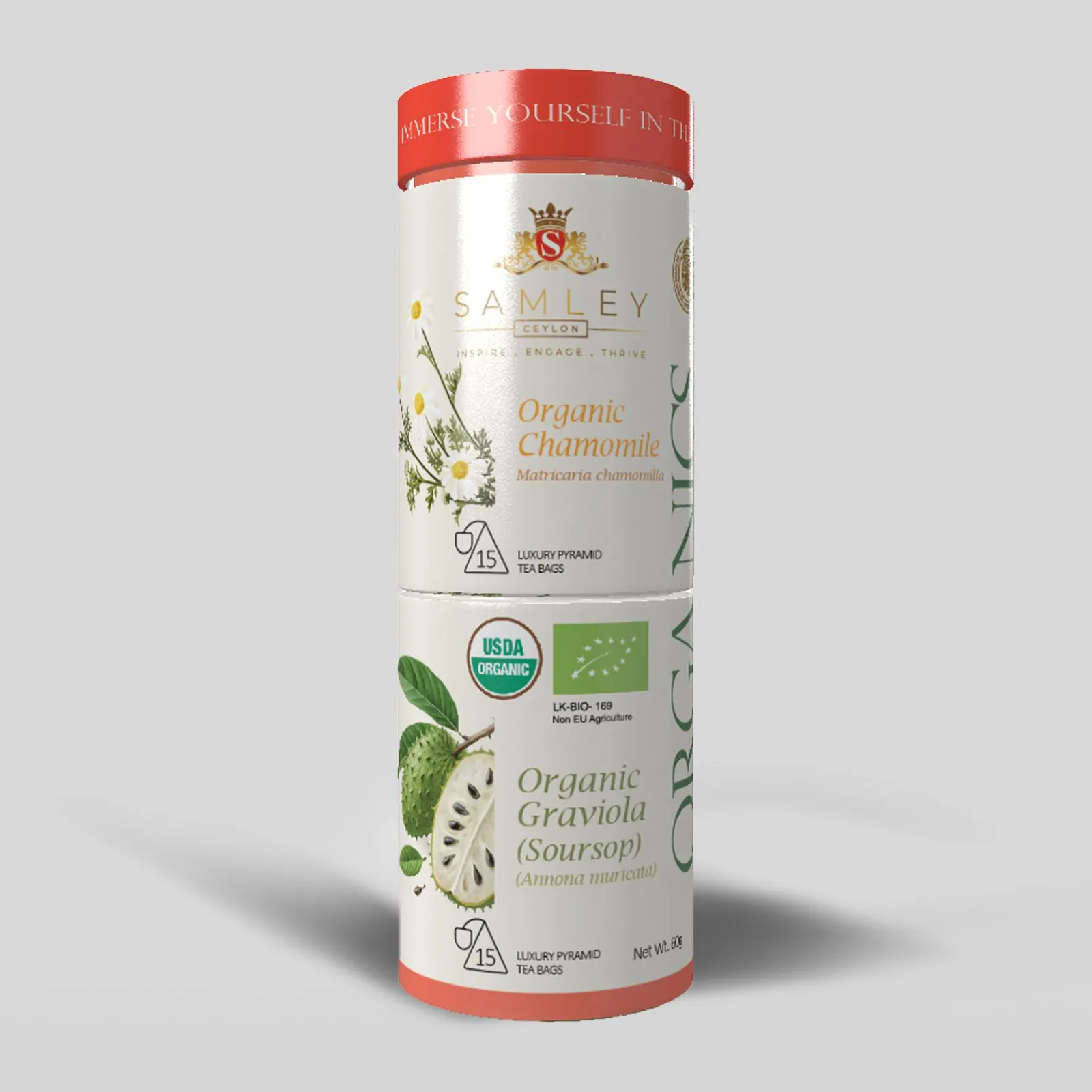 Chamomile & Graviola 30 Pyramid Bags in Canister